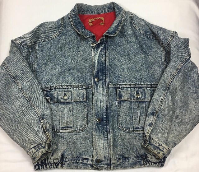 VTG Levis White Tag Zip Up Button Up Denim Red Lined Jacket SZ L Distressed Rare | eBay