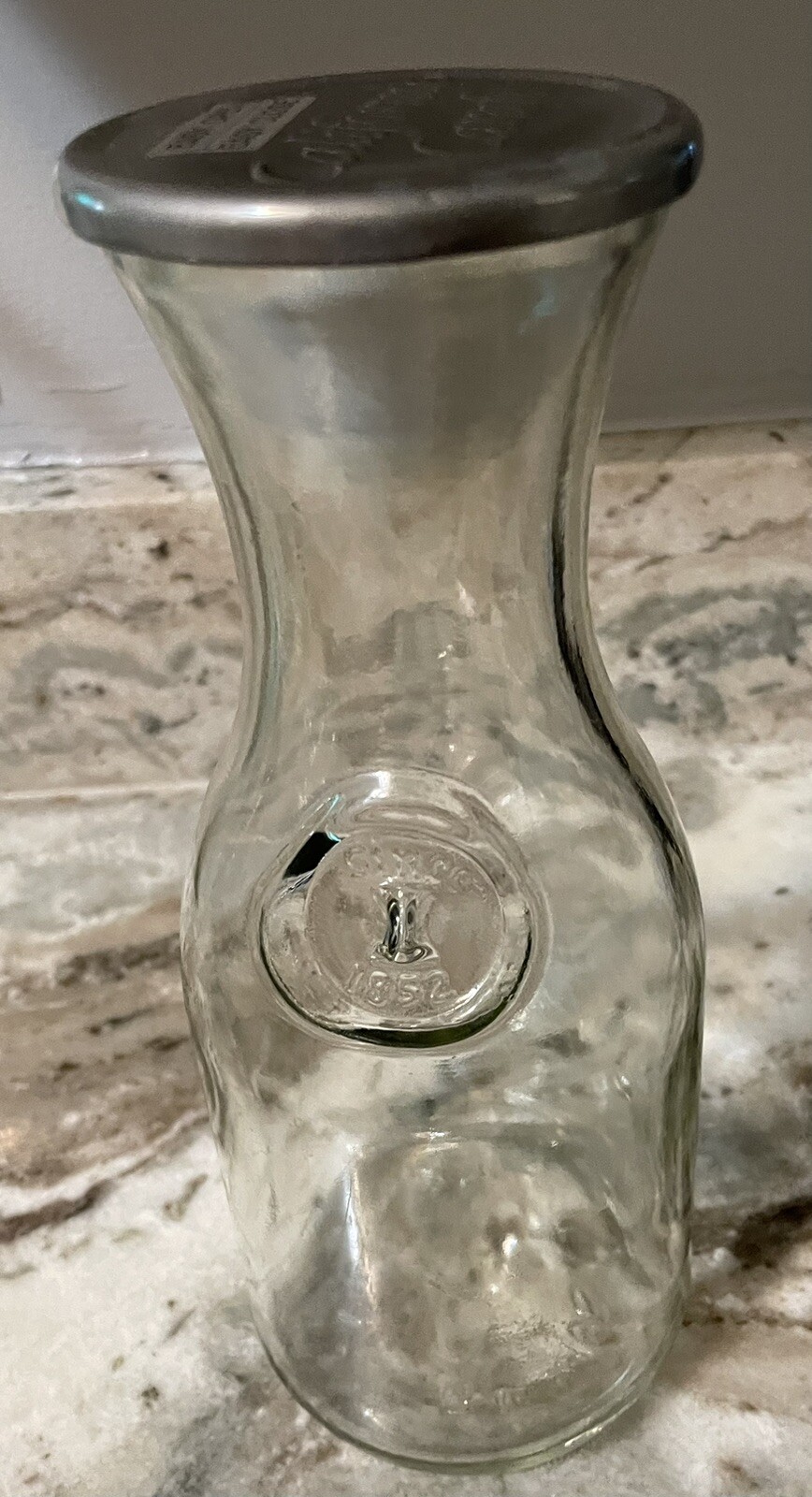 Vintage Paul Mason "Since 1852" Clear Glass Milk or Wine Bottle Carafe