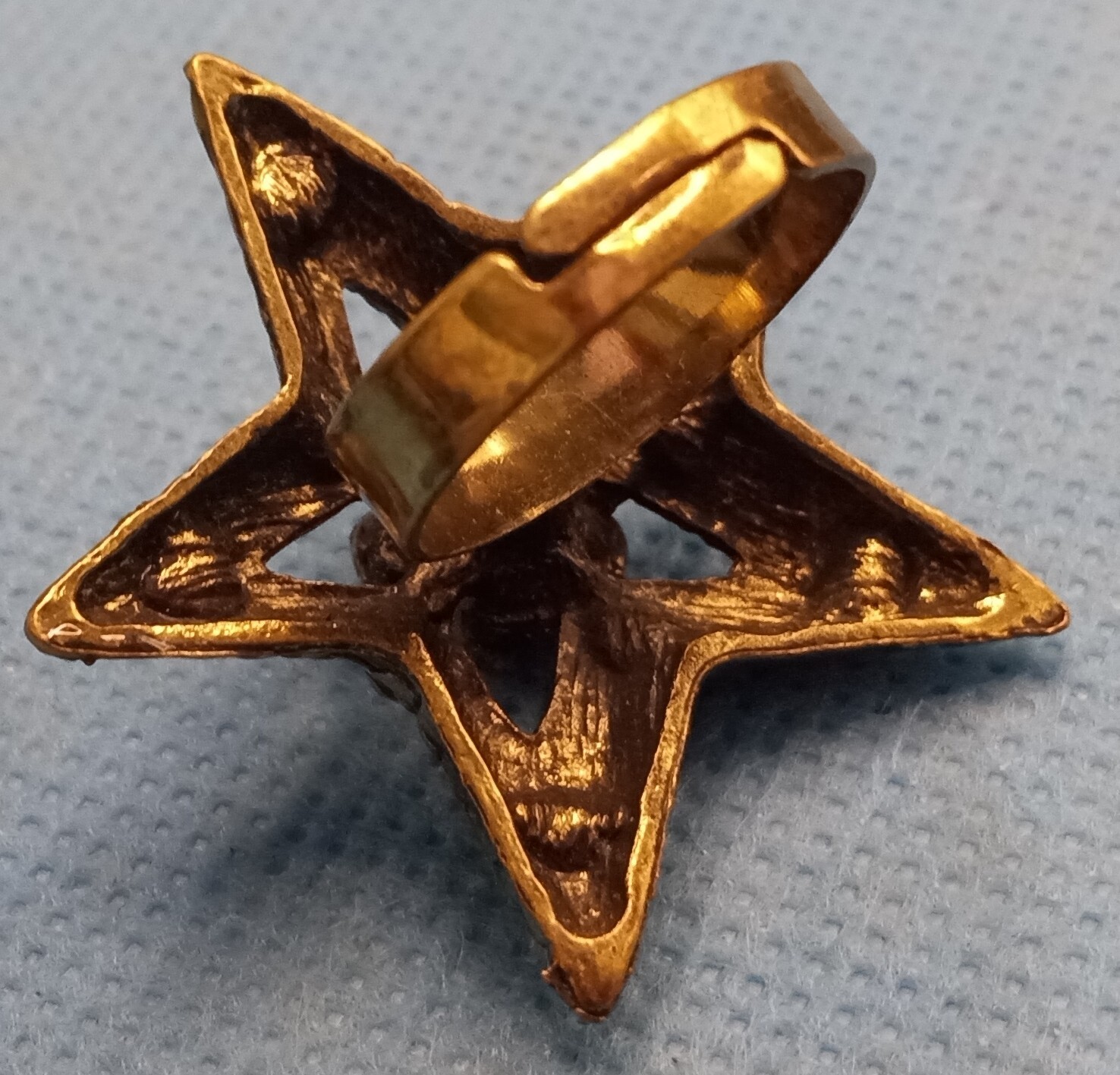 Rhinestone Ruby Red Ring BoHo Large Adjustable St… - image 4