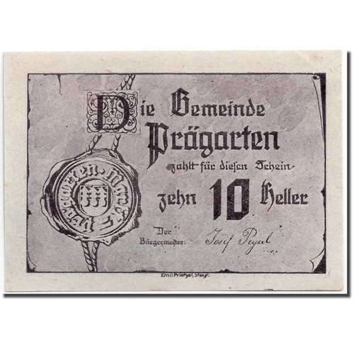 [#364327] Banknote, Austria, Prägarten, 10 Heller, métier à tisser, 1920, UNC(63 - Foto 1 di 2