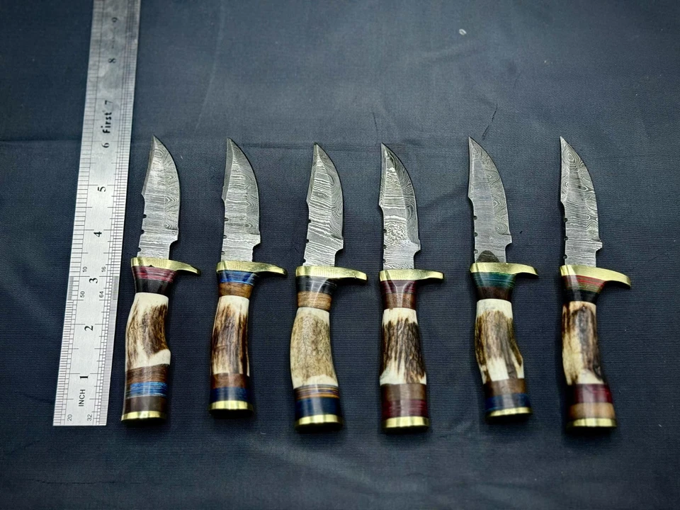 Lot of 20, 6''&8'' Mix,Handmade Damascus Steel knife| Stag, Ram Horn,Bone| AS-39 - Image 4 of 4