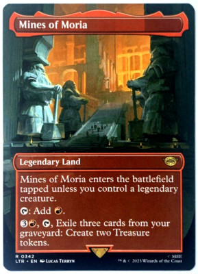 MTG Mines of Moria *BORDERLESS* The Lord of the Rings 0342 NM Legendary Land