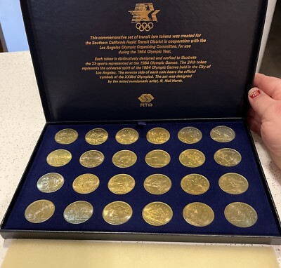 Vintage 1984 Los Angeles Olympics RTD Transit Fare Token Set 24