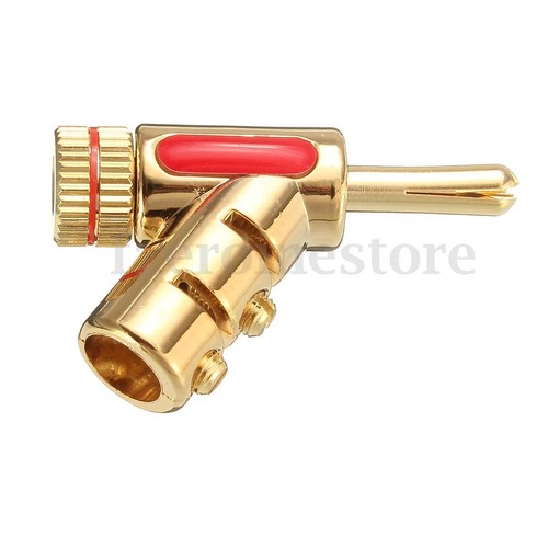 2x SET Audio Lautsprecher High End Winkel Bananen Stecker vergoldet Banana Plug - Bild 5 von 7