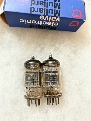 Mullard 12AX7 ECC83 CV492 O Getter Matched Pair Excellent Sounding