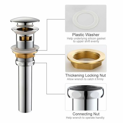 Bathroom Faucet Vanity Vessel Sink Pop Up Drain Stopper With Overflow Drain Sink Ebay