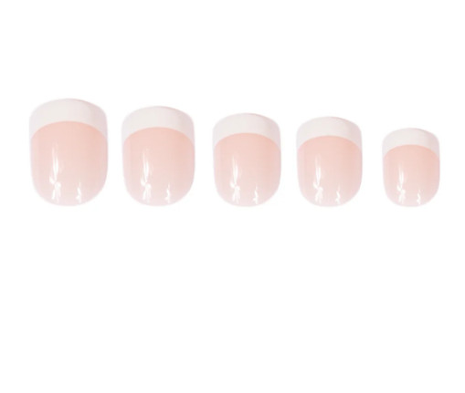Red Aspen Nail Dashes Press-On Nails Nell's French Tip Manicure Short Square (2)