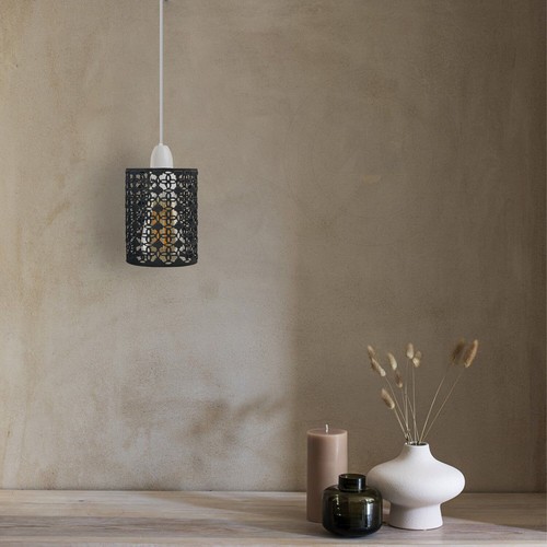 Metal Cylinder Easy Fit Lampshade Ceiling Pendant Light Shade Wire Cage Lighting - Picture 27 of 150