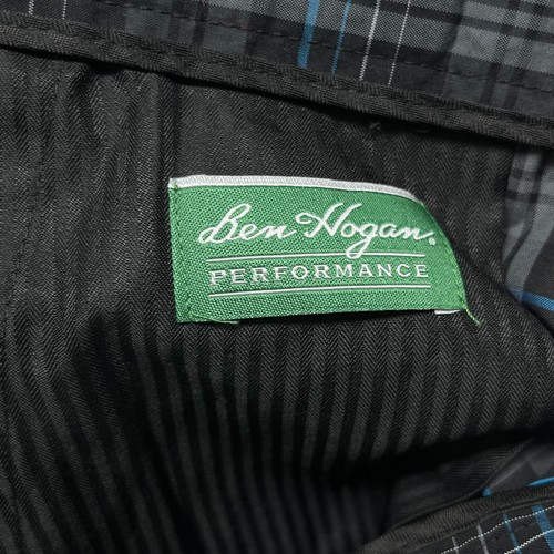 Ben Hogan Performance Golf Shorts Men's Size 32 - Black Gray Blue Plaid Mid Rise - Picture 11 of 12