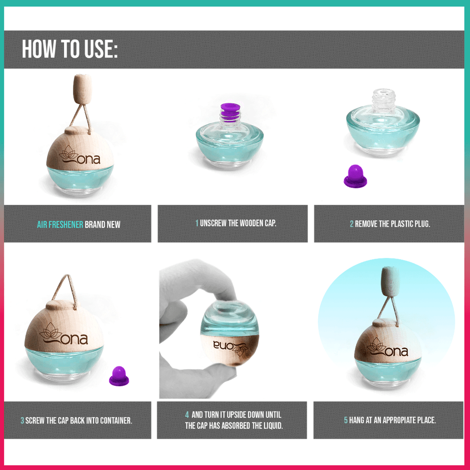 Ona Long Lasting European Scent Car Oil Fragrance Air Freshener 0