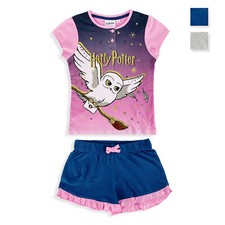 Pigiama bambina Harry Potter completo t-shirt e pantaloncino estivo cotone 5198