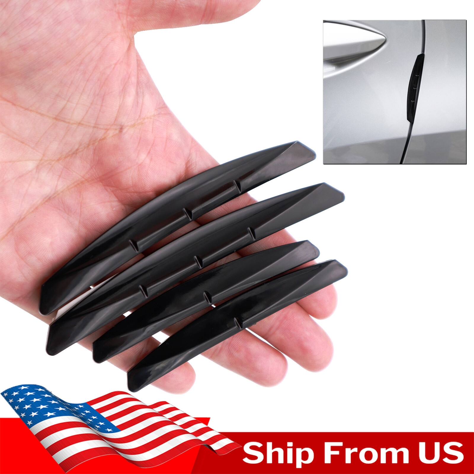 4 pcs Car Door Edge Anti-Scratch Crash Molding Strip Protective Cover Sticker