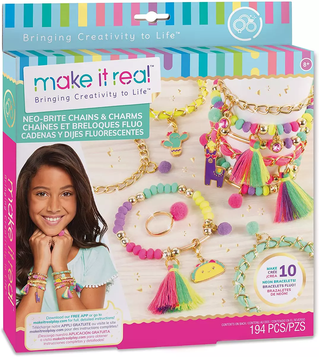 Gift Set for Girl Jewelry Making Kit Pretend Play Toy 5 6 7 8 9 10 11++ Year  Old