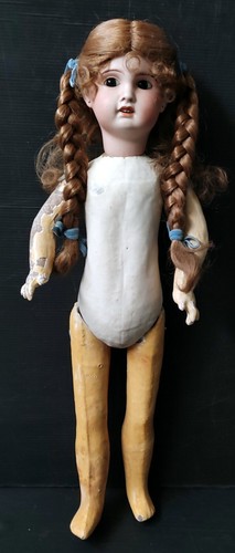 POUPEE SFBJ PARIS TAILLE 7 TETE PORCELAINE CHEVEUX NATURELS HAUT 50 CM ANCIENNE - Picture 2 of 10