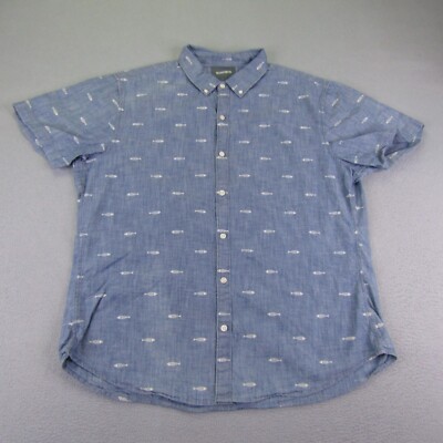 Chemise bonobos homme XL bleu blanc imprimé poisson Chambray