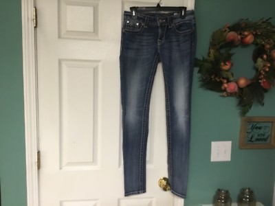 Jean Skinny Femme Miss Me JD103752 - Taille 27, Coupe Slim Délavée, Entre-jambe 31 Pouces, Occasion Très Bon état