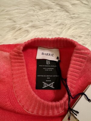 Barrie New 100% Cashmere Sun Faded Top Sweater Knit 3/4
