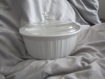 CORNING WARE FRENCH WHITE F-5-B LITER ROUND