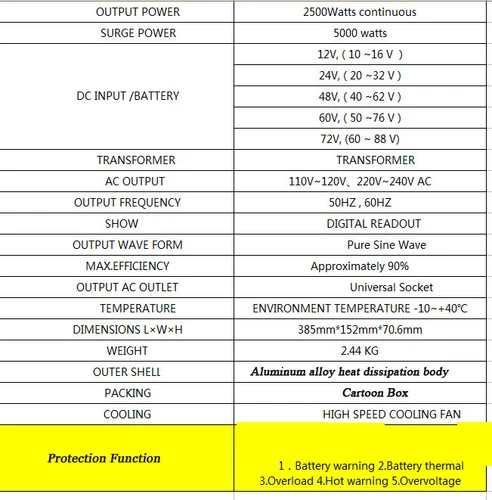 4000W 5000W 8000W 12V 24V 48V 60V 72V to 110V 220V Pure Sine Wave Power Inverter - Picture 28 of 32