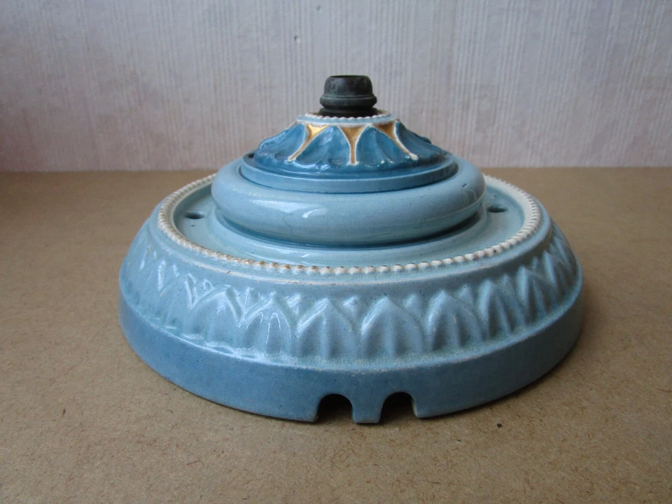 Ancien très beau grand plafonnier XIXe pour lustre monte et baisse très bon état - Photo 2/4