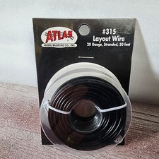 Atlas Model Railroad Layout Wire, 20 gauge, Stranded, 50' Long Black 315
