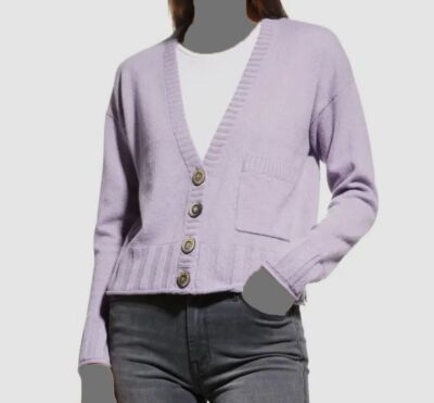 $370 Lisa Todd Women's Purple Pillow Talk Crop Sweater Size XL
