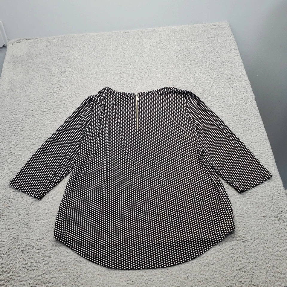 Blusa Top Chico's Mujer Talla XL Multi Lunares Manga Larga Cuello Redondo Cremallera Trasera Foto 2 de 4