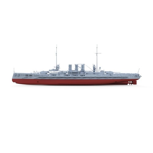 Maquette Militaire Allemande Goldenfels 1/700 FULL HULL - Kit 3D Imprimé En Résine