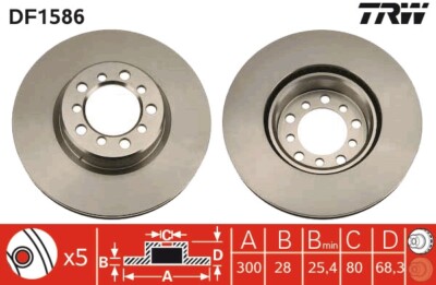 2 x TRW DF1586 Bremsscheibe für MERCEDES-BENZ
