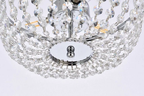 Chandelier Crystal Flush Mount Ceiling Light Chrome Dining Room Bathroom Bedroom - Picture 9 of 10