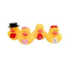 Valentines Day Themed Yellow Rubber Duck Ducks - Love Roses - Be Mine Heart Bow