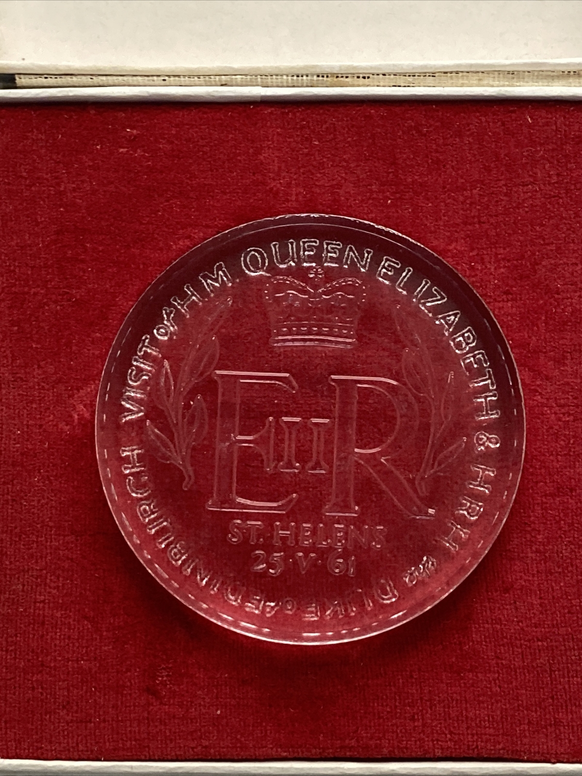 Royal Glass Commerative Medal Queen Elizabeth Visit ToPilkingtons St Helens 1961