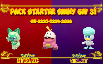 Pack Starter Shiny Pokémon Écarlate/Violet : 6 IV Level 100 + Objet Offert Au Choix - Switch