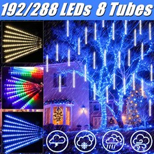 192/288LED Lights Meteor Shower Rain Tree String Light Garden Party Outdoor Xmas