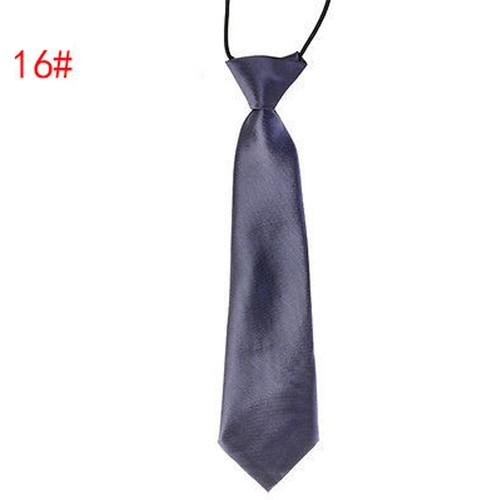 2PCS Boys Girls Classic Satin Elastic Neck Tie Wedding Prom Children School Tie - Picture 20 of 32