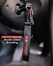 TRD Toyota Keychain Lanyard, Black Metal Clip-On Accessory (Double-Sided)