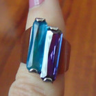 Rs Covenant ring blue purple gemstones silver tone size 6