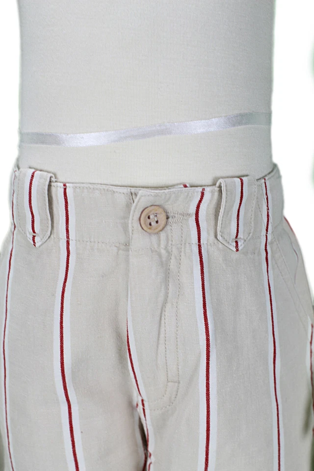 JACADI мальчиков луг бежевый и мульти красный в полоску Бермуды шорты размер 4 лет новый с Ярлыками $58 - Изображение 3 из 4