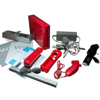 Rote Nintendo Wii Konsole Controller Nunchuck Kabel Limited Edition Rot Wii (R15