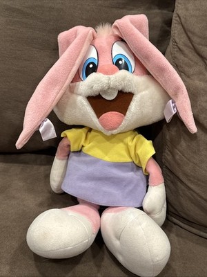 Vintage 1990 Applause Tiny Toons Pink Babs Bunny Plush Rabbit Stuffed Animal 16 
