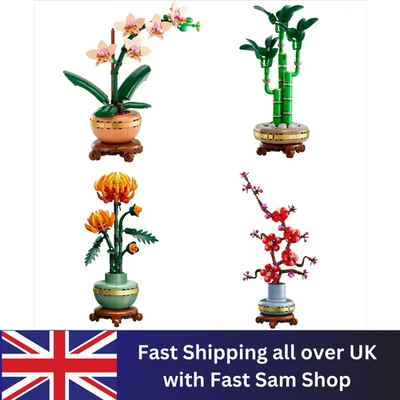 Icons Plum Blossom Building Set Adult Flower Home Decor DIY Gift