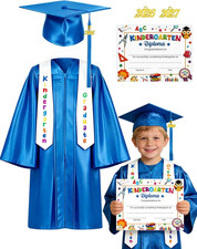 2026 Kindergarten Graduation Cap and Gown Set for Kids with Tassel and Certifica