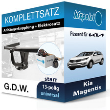 G.D.W. Anhängekupplung starr und TOWTEC E-Satz 13polig für Kia Magentis 05- neu