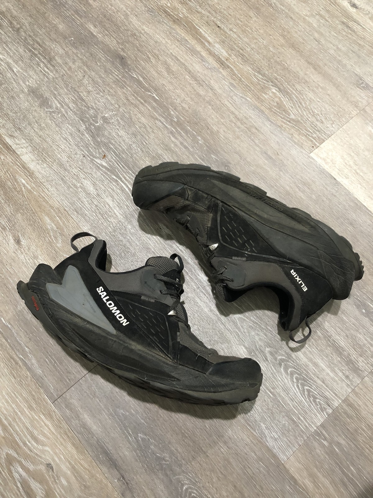 Scarpe Salomon Elixir GTX da uomo taglia 12 nere Gore Tex EnergyFOAM trail running