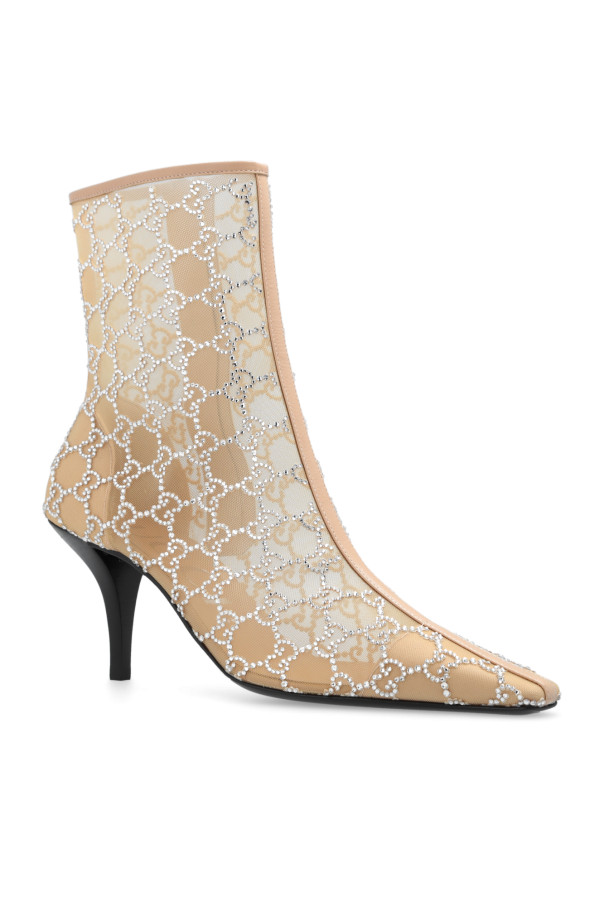 Gucci - Women - Heeled ankle boots - Beige thumbnail 4