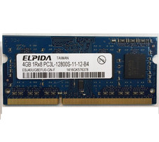 RAM 4GB DDR3 PC3L-12800S 1Rx8 1600MHz PORTATILE MEMORIA SODIMM NOTEBOOK ELPIDA