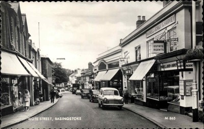BASINGSTOKE HAMPSHIRE Wote Street STREET SCENE Vintage RPPC