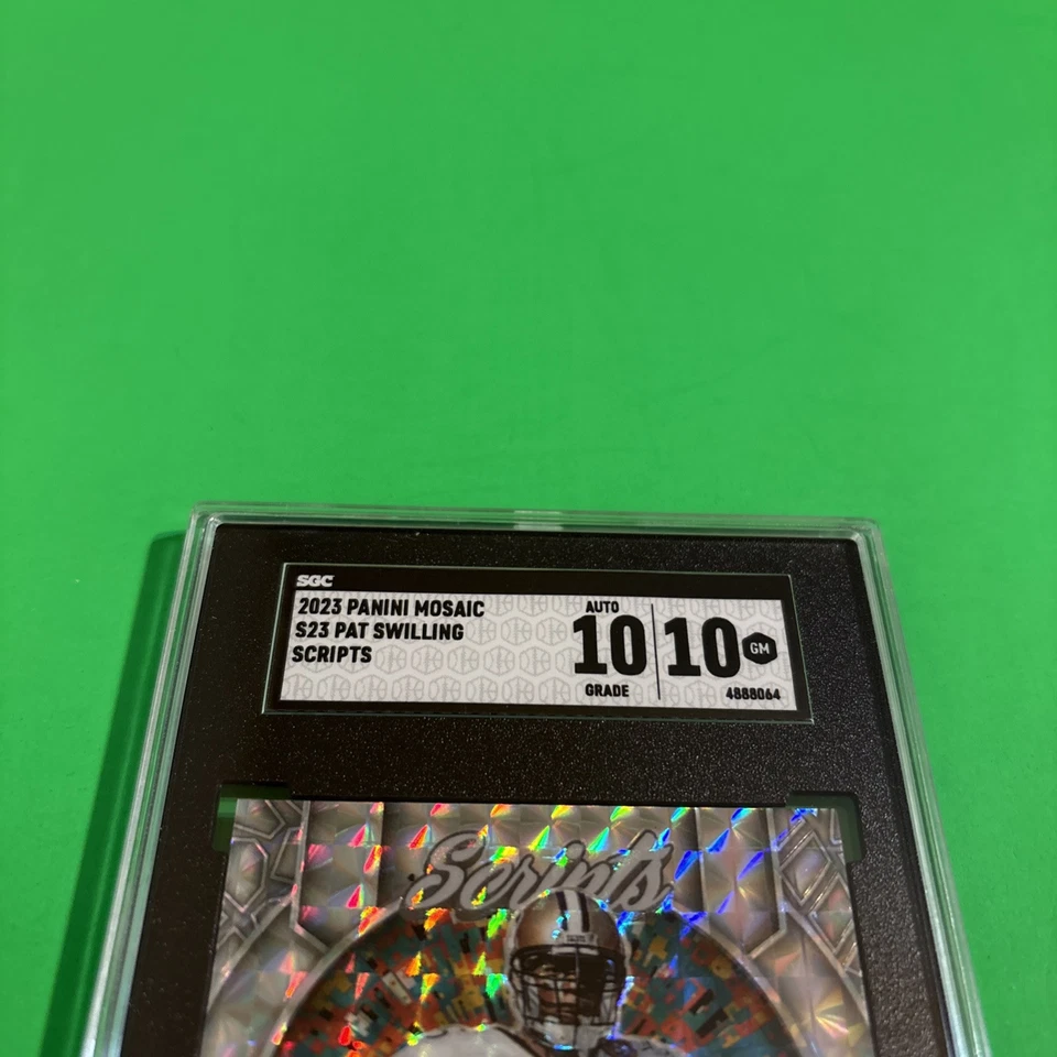 Pat Swilling 2023 Panini Mosaic Scripts #S23 New Orleans Saints SGC 10 & 10! - Image 2 of 4