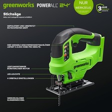 24V Akku Stichsäge Greenworks GD24JSX - ohne...