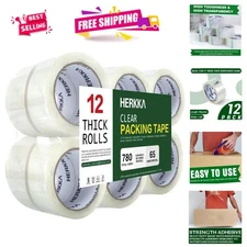 Heavy Duty Clear Packing Tape 1.88" - 12 Rolls, Ideal for Shipping & Sealing